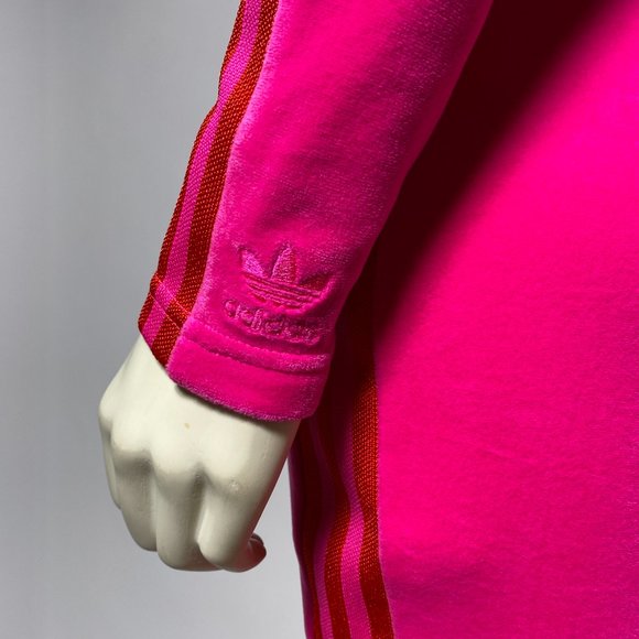 ADIDAS x IVY PARK Pink Velour Dress 'Heart Drop' - Picture 7 of 10